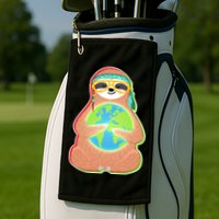 Earth Day Sloth Golf Towel