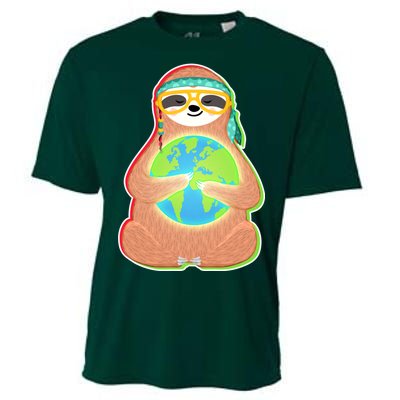 Earth Day Sloth Cooling Performance Crew T-Shirt