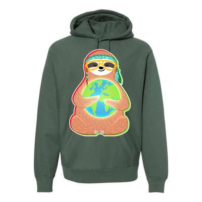 Earth Day Sloth Premium Hoodie