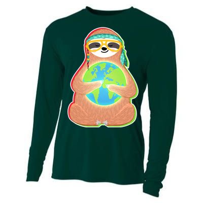 Earth Day Sloth Cooling Performance Long Sleeve Crew