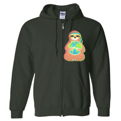 Earth Day Sloth Full Zip Hoodie