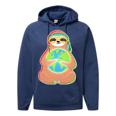 Earth Day Sloth Performance Fleece Hoodie