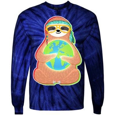 Earth Day Sloth Tie-Dye Long Sleeve Shirt