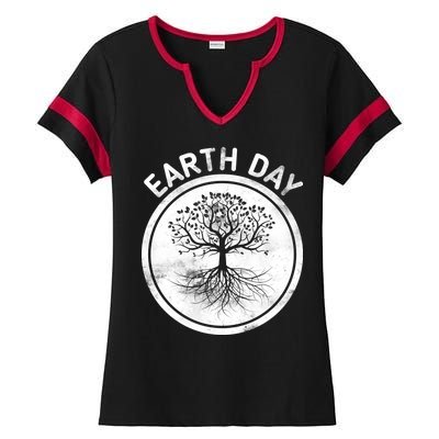 Earth Day Vintage Ladies Halftime Notch Neck Tee