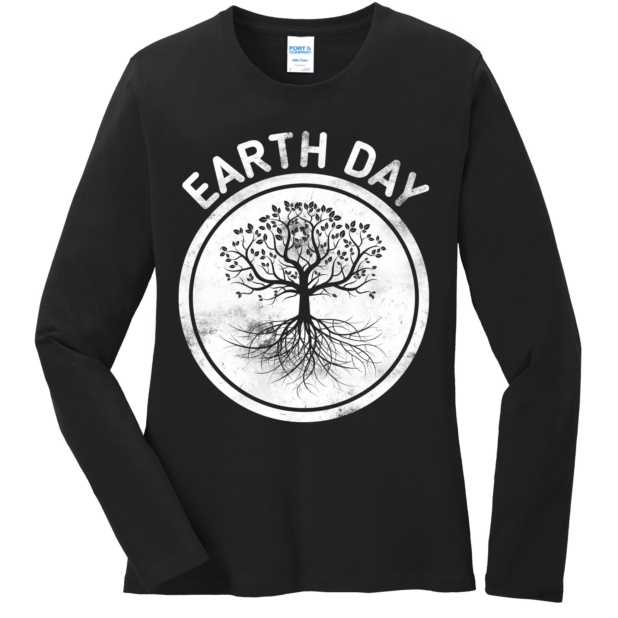 Earth Day Vintage Ladies Long Sleeve Shirt