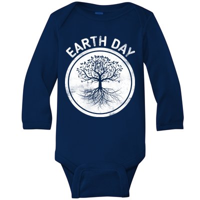 Earth Day Vintage Baby Long Sleeve Bodysuit