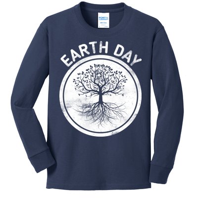 Earth Day Vintage Kids Long Sleeve Shirt