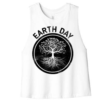 Earth Day Vintage Women's Racerback Cropped Tank