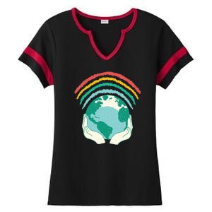 Earth Rainbow Ladies Halftime Notch Neck Tee