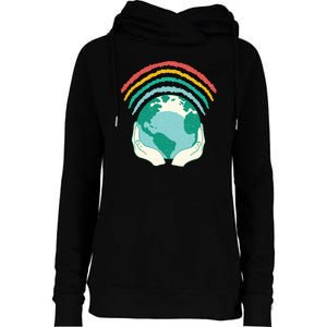 Earth Rainbow Womens Funnel Neck Pullover Hood