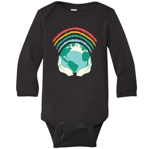 Earth Rainbow Baby Long Sleeve Bodysuit