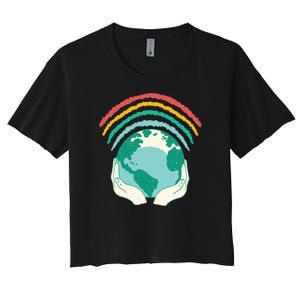 Earth Rainbow Women's Crop Top Tee