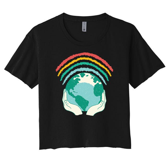 Earth Rainbow Women's Crop Top Tee