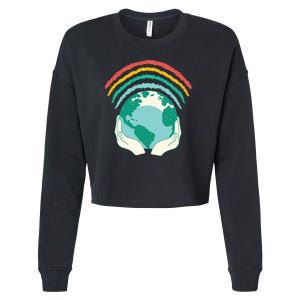 Earth Rainbow Cropped Pullover Crew