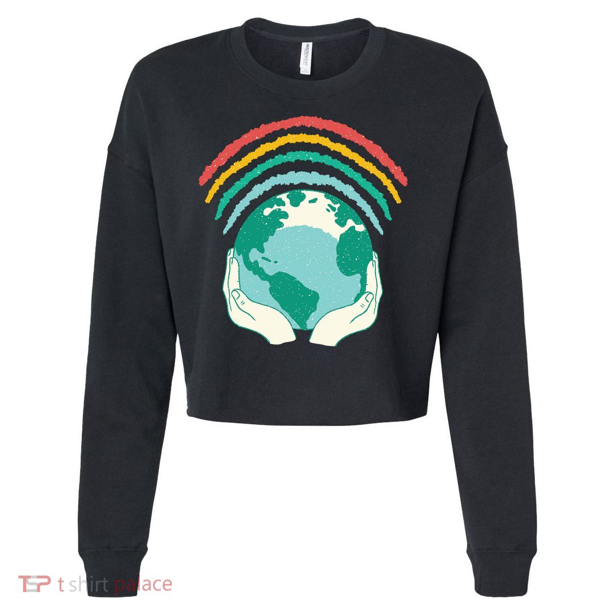 Earth Rainbow Cropped Pullover Crew