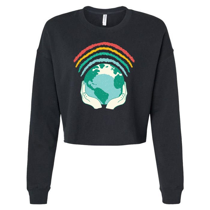 Earth Rainbow Cropped Pullover Crew