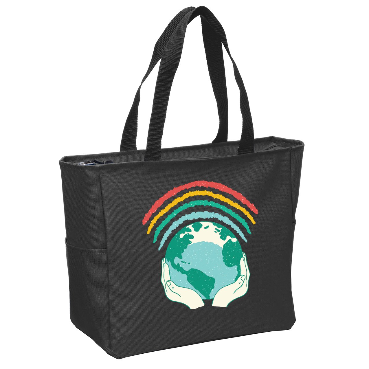 Earth Rainbow Zip Tote Bag
