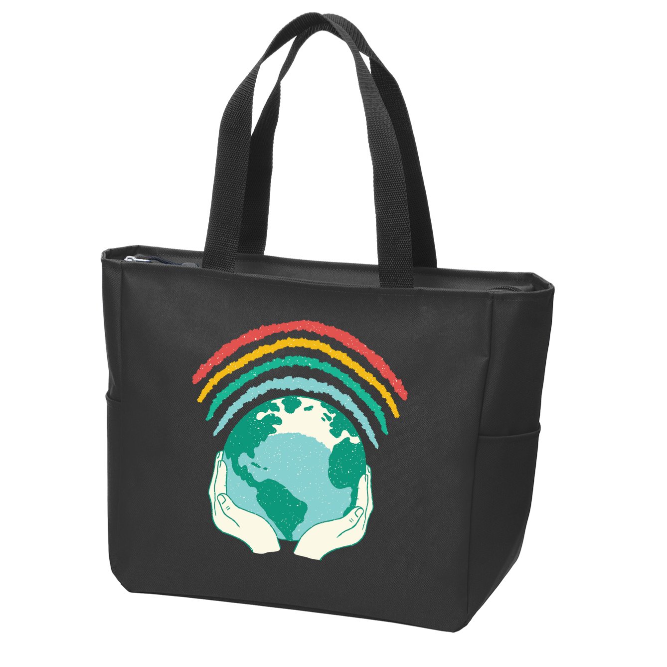 Earth Rainbow Zip Tote Bag