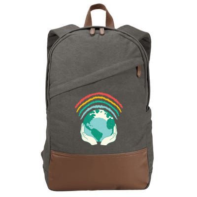 Earth Rainbow Cotton Canvas Backpack