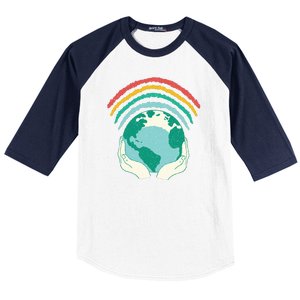 Earth Rainbow Baseball Sleeve Shirt