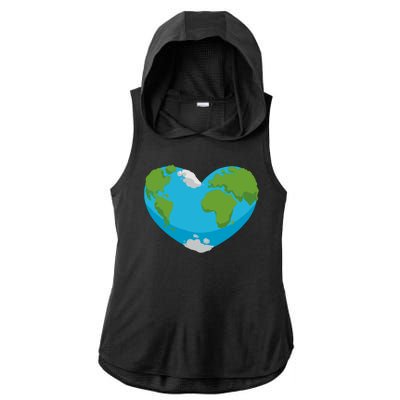 Earth Shaped Heart Ladies PosiCharge Tri-Blend Wicking Draft Hoodie Tank