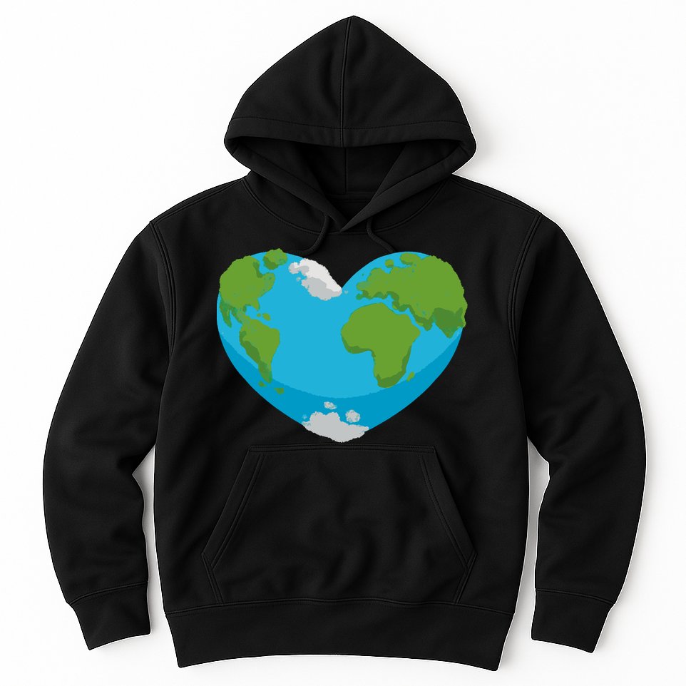 Earth Shaped Heart Hoodie