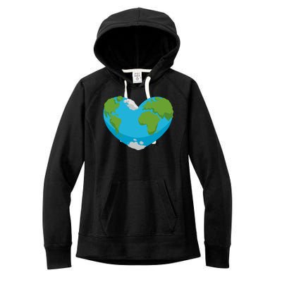 Earth Shaped Heart Women's Fleece Hoodie