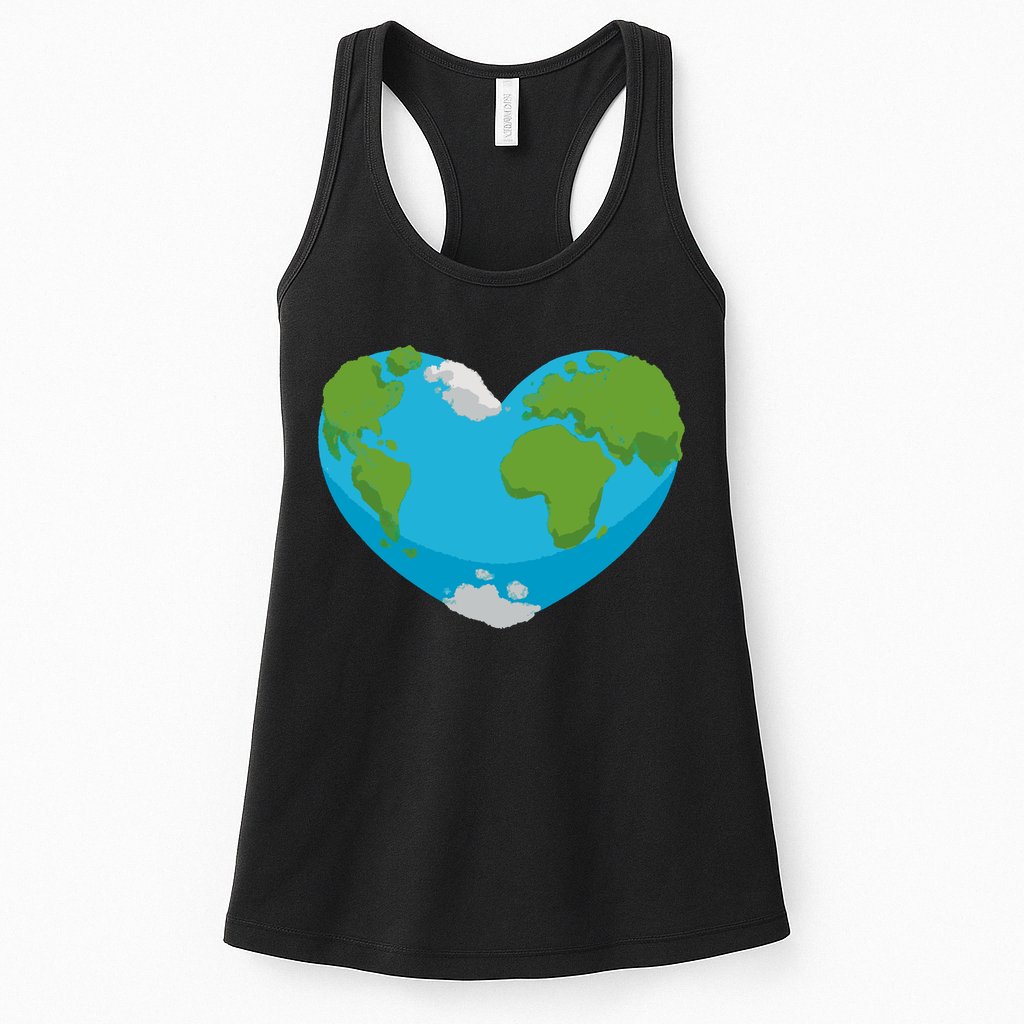 Earth Shaped Heart Womens Tank Top