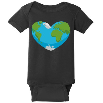 Earth Shaped Heart Baby Bodysuit