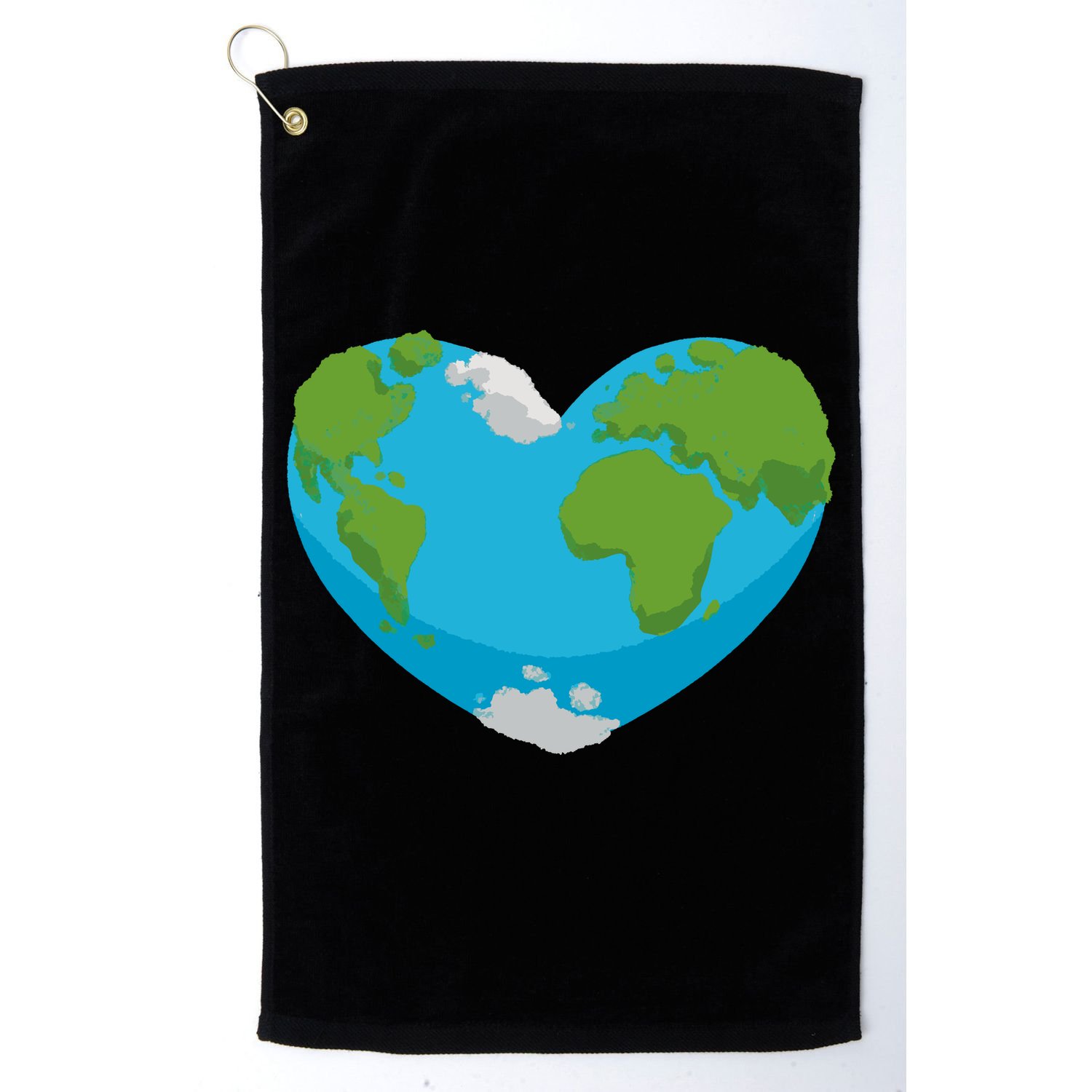 Earth Shaped Heart Golf Towel