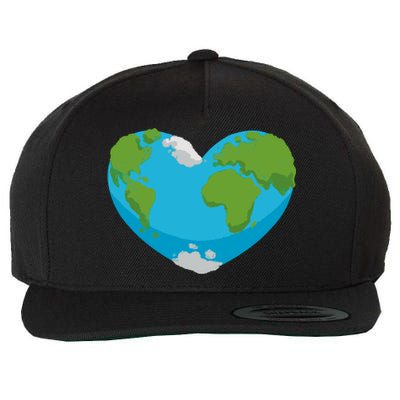 Earth Shaped Heart Wool Snapback Cap