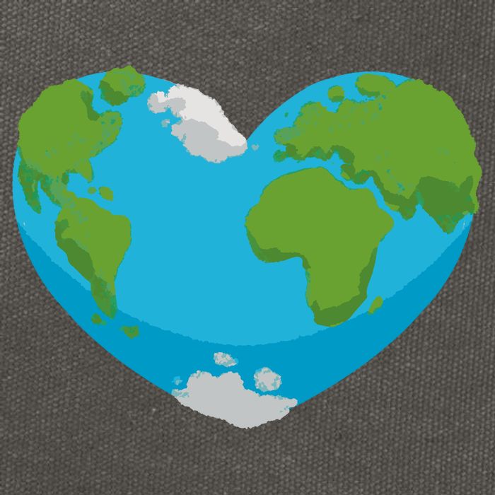 Earth Shaped Heart Cotton Canvas Backpack