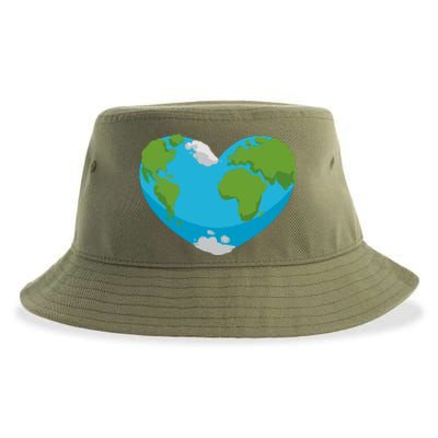 Earth Shaped Heart Sustainable Bucket Hat