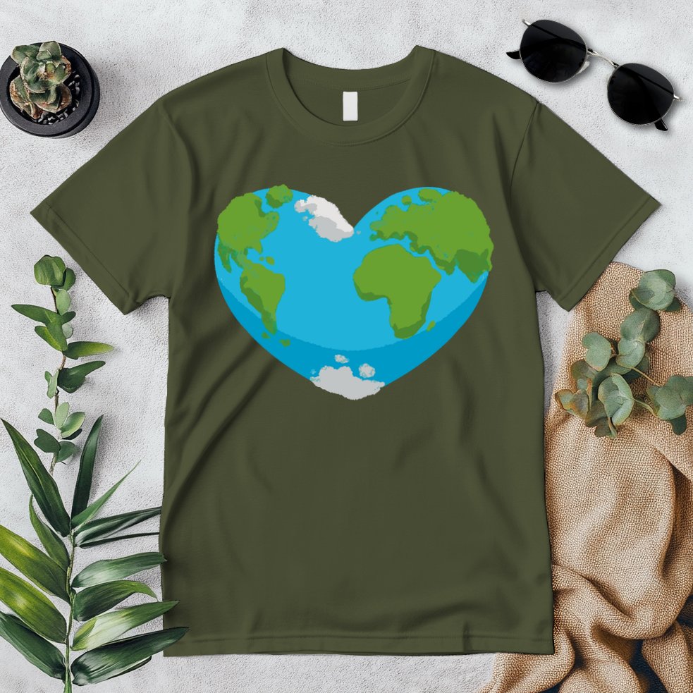Earth Shaped Heart Premium T-Shirt