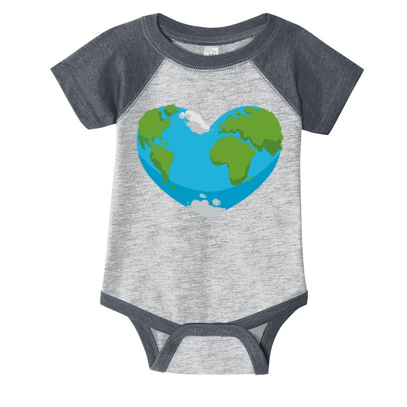 Earth Shaped Heart Infant Baby Jersey Bodysuit