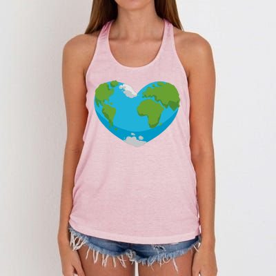 Earth Shaped Heart Women's Knotted Racerback Tank