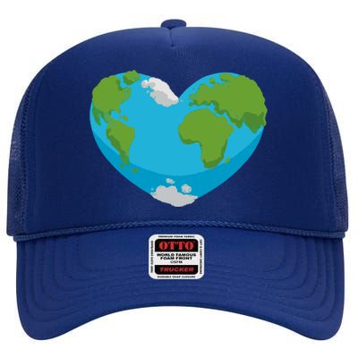 Earth Shaped Heart High Crown Mesh Back Trucker Hat