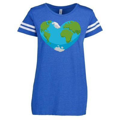 Earth Shaped Heart Enza Ladies Jersey Football T-Shirt