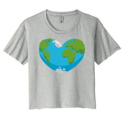 Earth Shaped Heart Women's Crop Top Tee