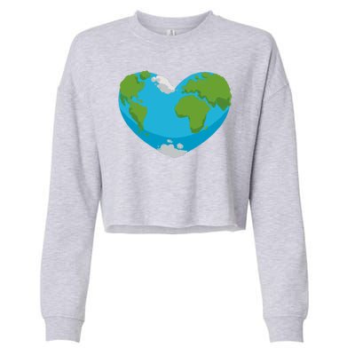 Earth Shaped Heart Cropped Pullover Crew