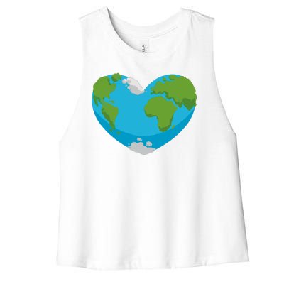 Earth Shaped Heart Women's Racerback Cropped Tank