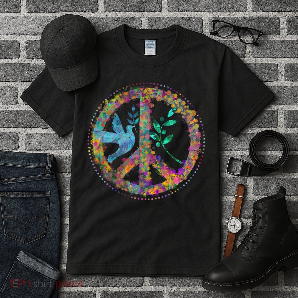 Earth Watercolor Peace Sign Tall T-Shirt