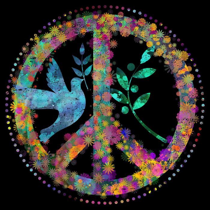 Earth Watercolor Peace Sign Backpack