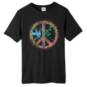 Earth Watercolor Peace Sign Tall Fusion ChromaSoft Performance T-Shirt