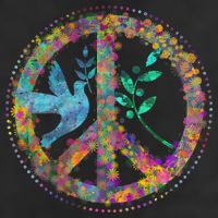 Earth Watercolor Peace Sign Beanie