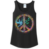 Earth Watercolor Peace Sign Ladies Essential Tank