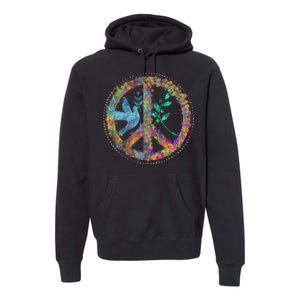 Earth Watercolor Peace Sign Premium Hoodie