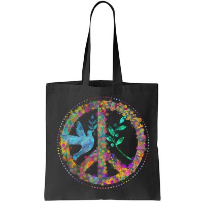 Earth Watercolor Peace Sign Bag
