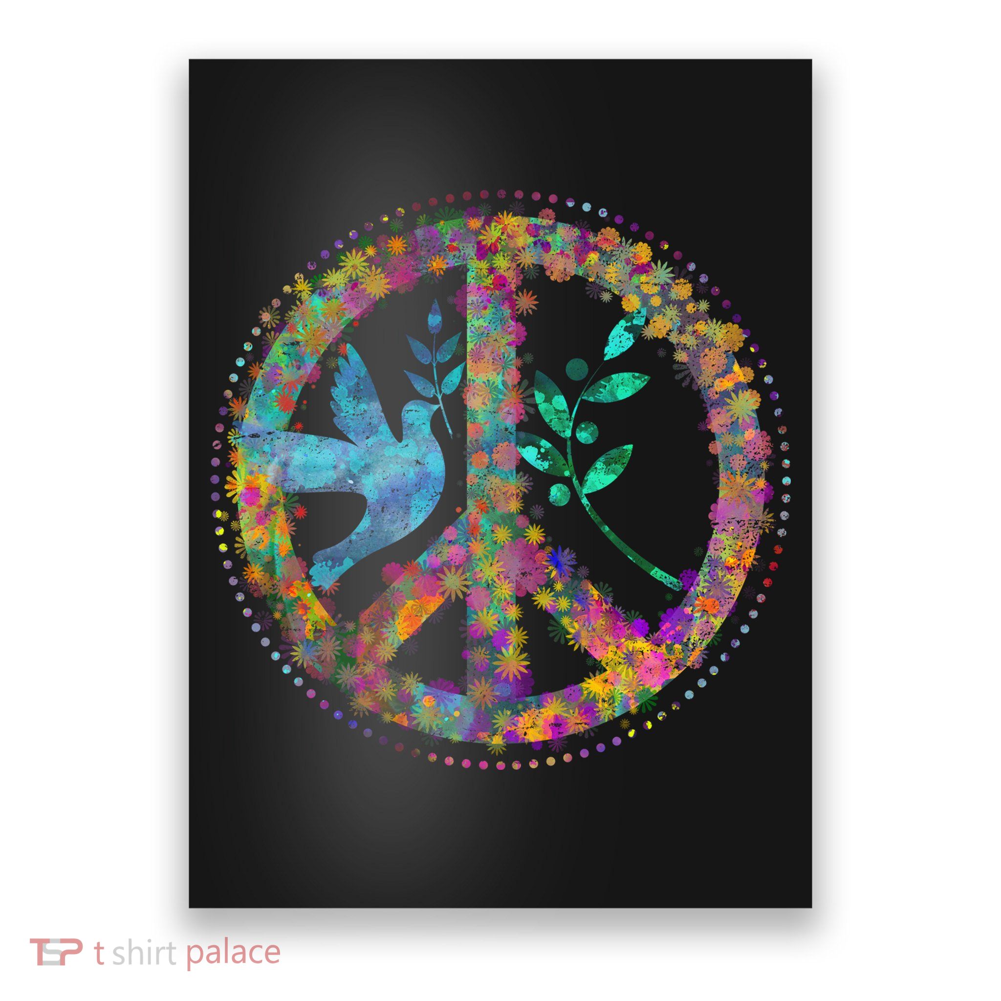 Earth Watercolor Peace Sign Poster