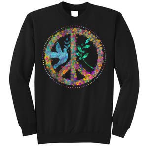 Earth Watercolor Peace Sign Tall Sweatshirt